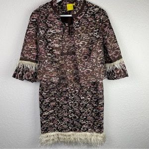 AYSHA Womens 2 Leah Dress Two Piece Multicolor Tweed Jacket and Dress Set